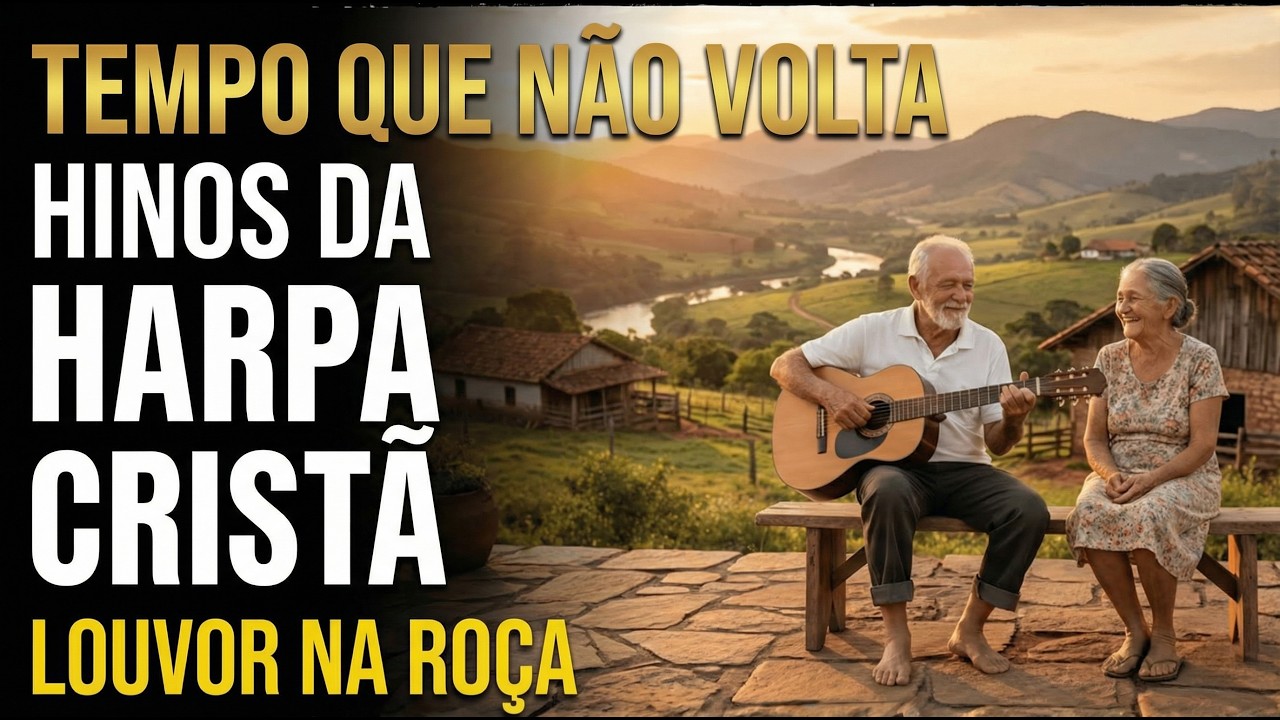 Hinos da Harpa Cristã - Culto Simples na Roça Com Letra - Hinos Antigos com Legenda