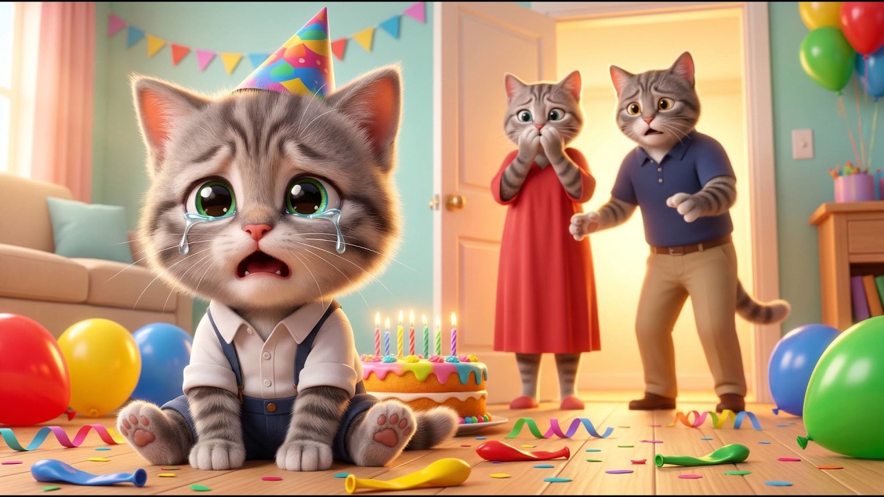 Little Kitten Cried Alone on His Birthday Until He Heard a Knock 🎂🐱🙀