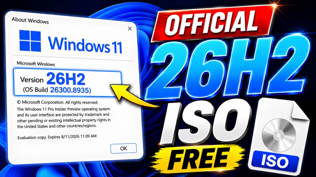 Скачивание и установка ISO Windows 11 26H2 через Rufus | Официальный метод Microsoft