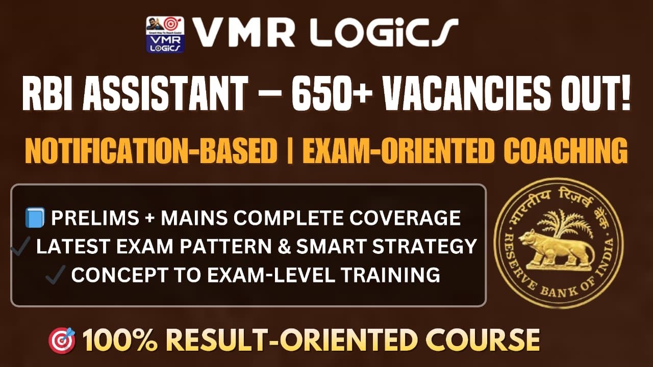RBI ASSISTANT 650+ Notification | Last Date | Exam Pattern Full Details