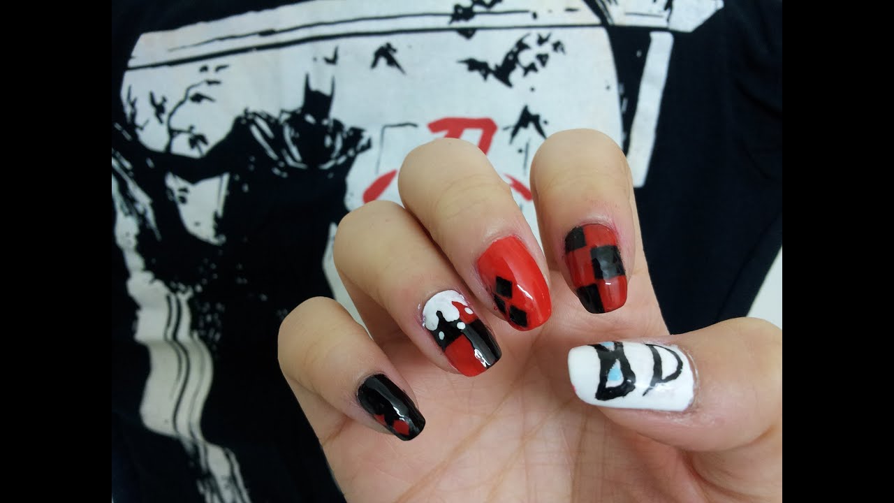 HARLEY QUINN NAIL ART TUTORIAL