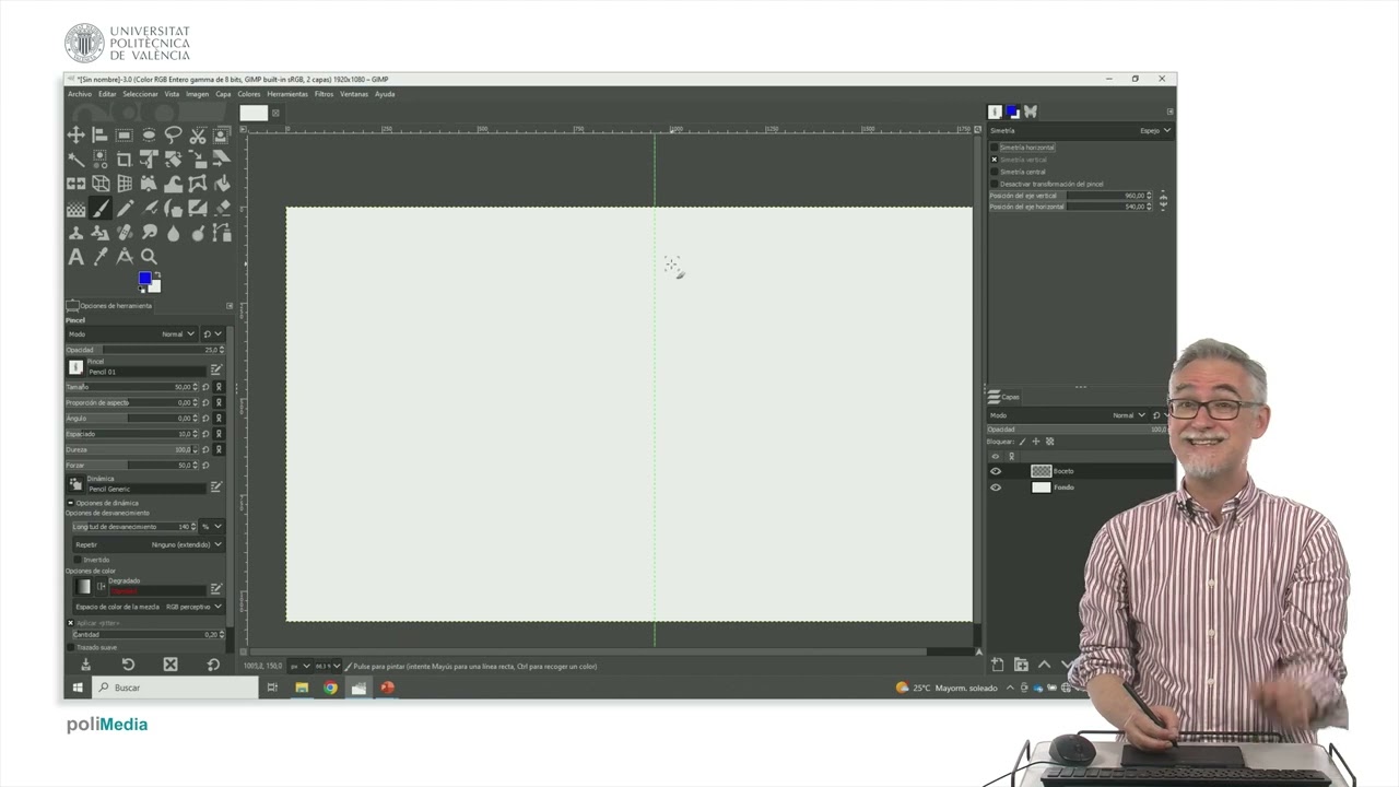 GIMP: herramienta simetría | 13/32 | UPV