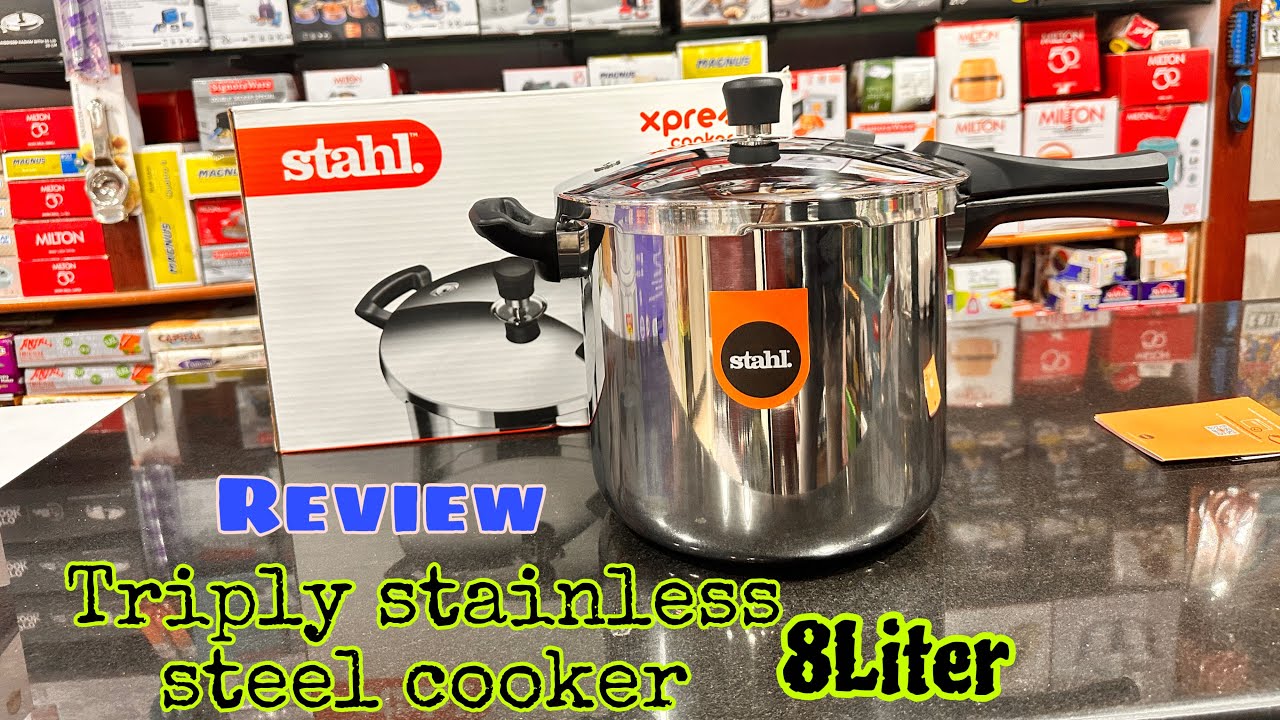Stahl Triply Stainless steel 8L Pressure cooker review | triply steel cooker