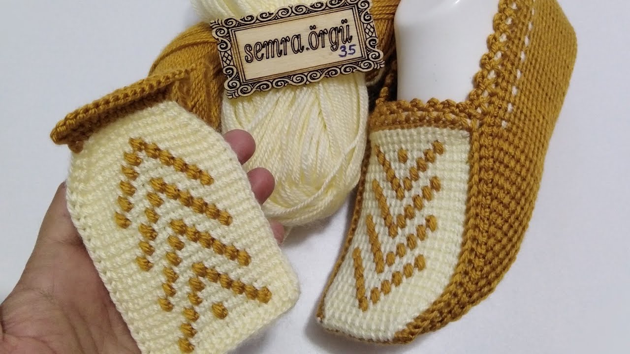 Küçük fıstıklı babet patik @Semraorgu Emine model #crochet #tunusiancrochet #tunusisi