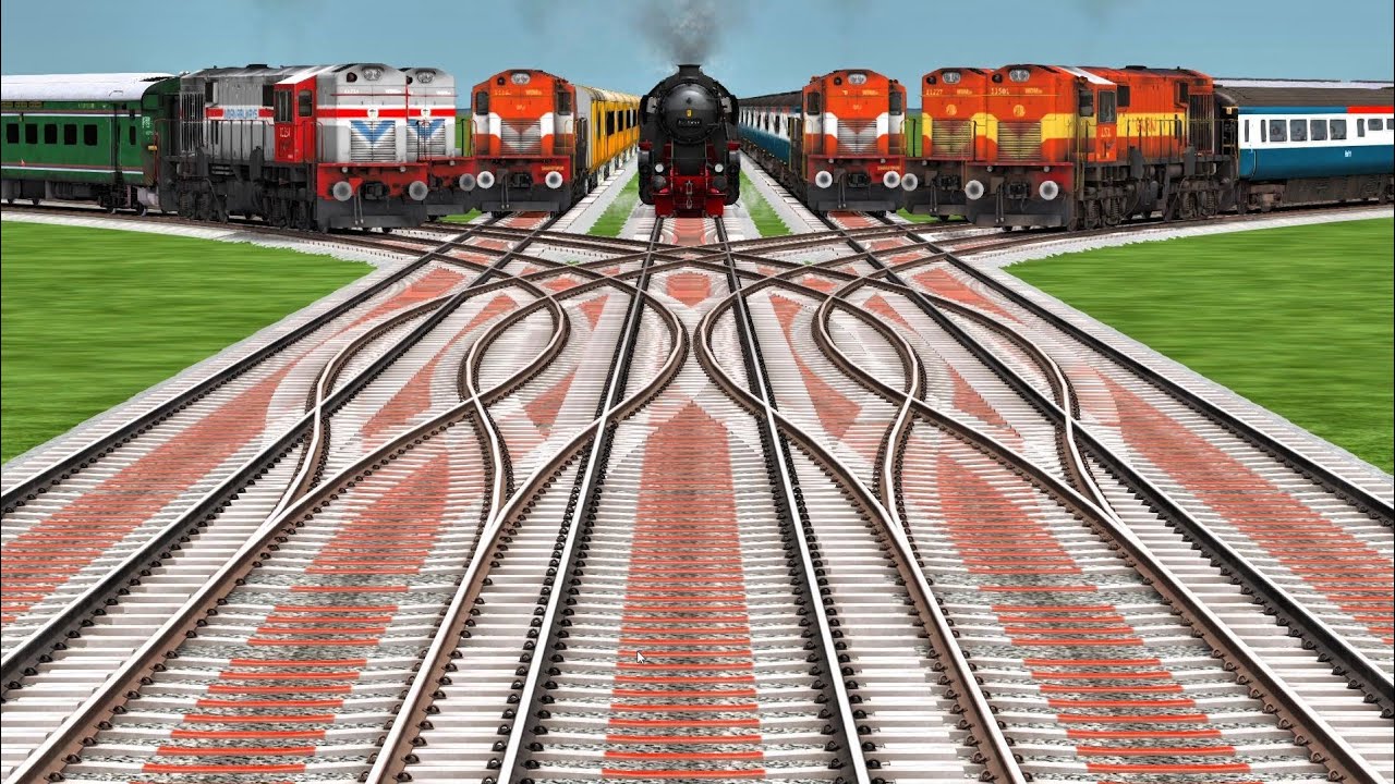 🔥 Unstoppable 9 Trains on Crazy Railroad🚆 Heavy Metal Rush – 9 Trains on Rough Tracks