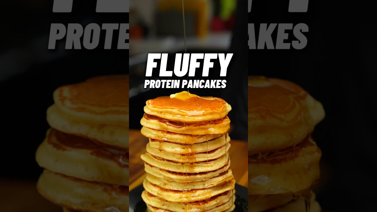Cele mai GUSTUOASE clătite pufoase cu proteine! 62g de proteine ​​per porție! 🔥🥞 #m&acirc;ncaresală #clătiteproteice