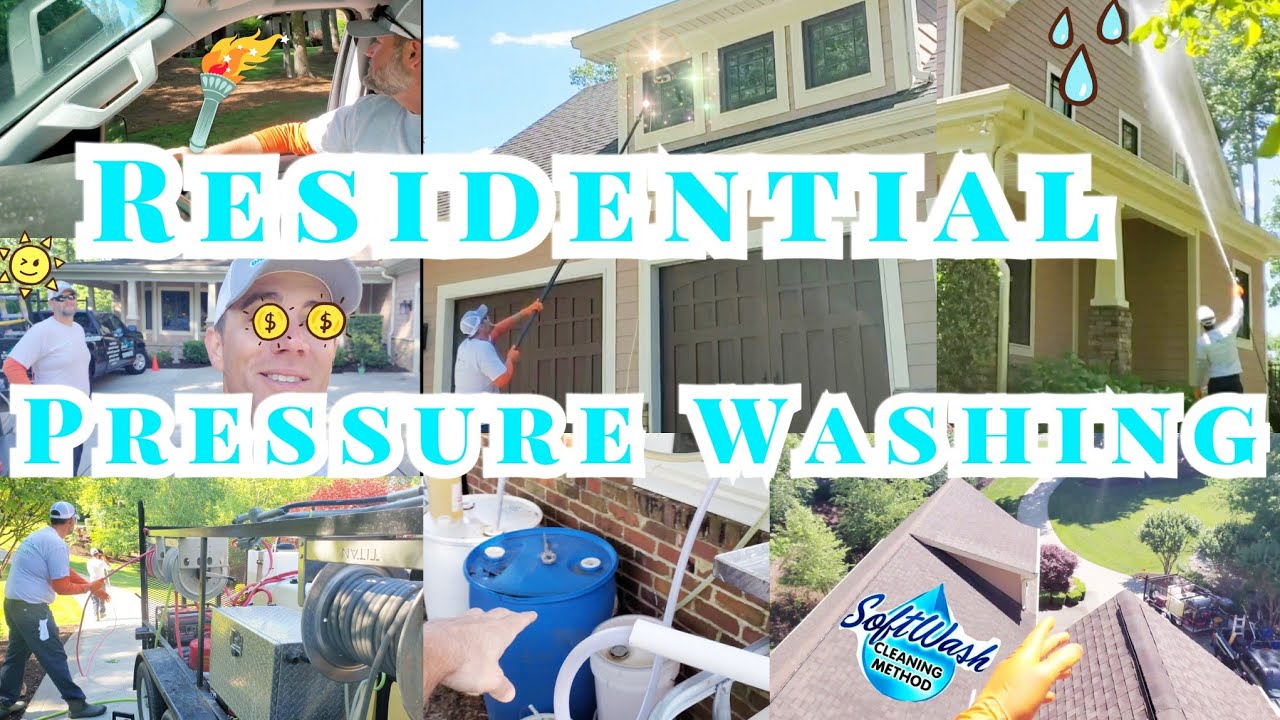 Residential Pressure Washing Tips | Soft Washing a Roof, House Washing & Window Cleaning VLOG