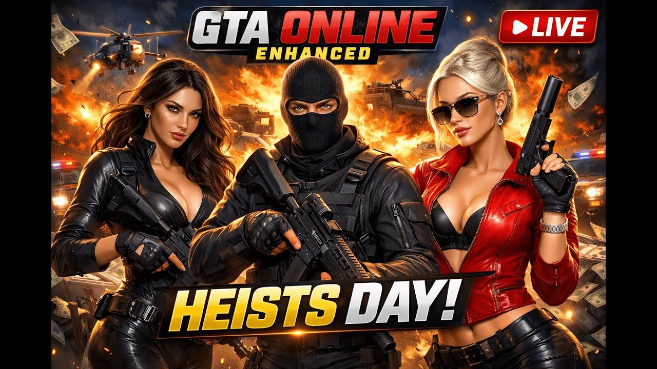 🔥 GTA+ 5 Online Enhanced – HEISTS DAY LIVE (India) 🔥