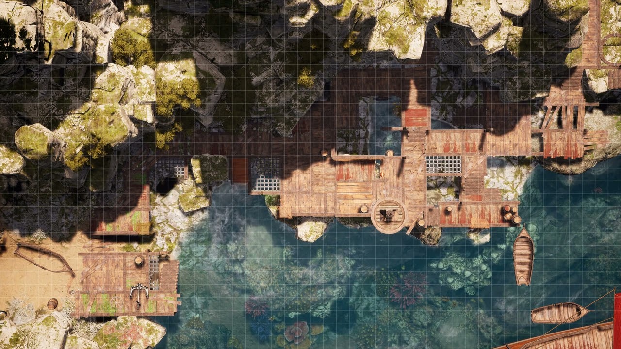 RPGScenery - Shipwreck Island Port Animated Battlemap