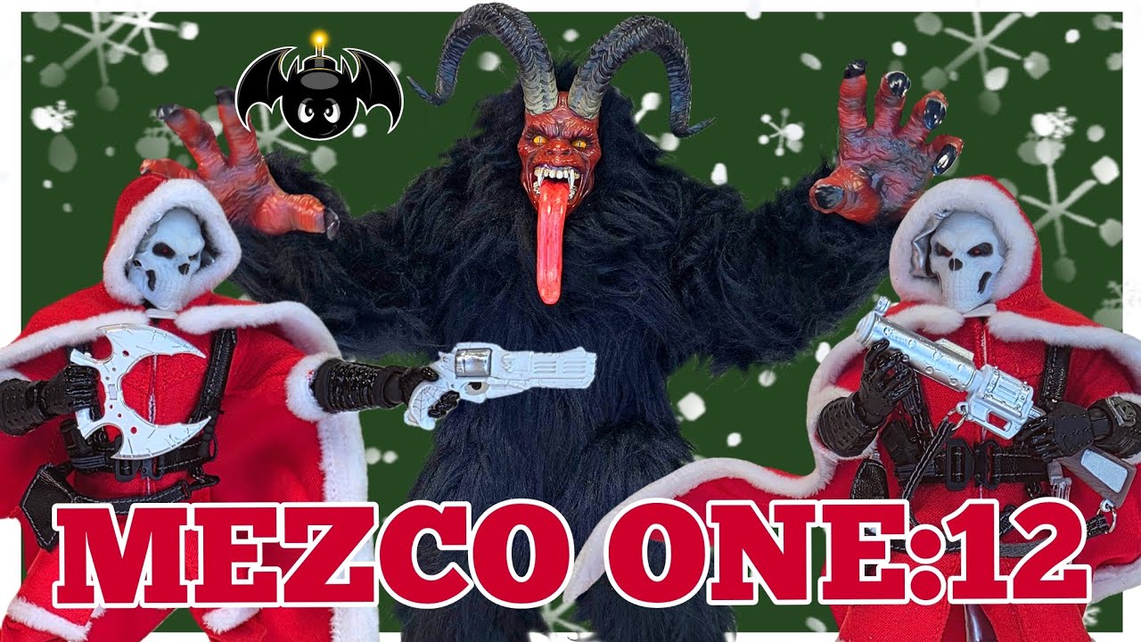 Обзор набора Mezco Toyz One:12 Connective Holiday Gomez & Krampus 2 Pack.