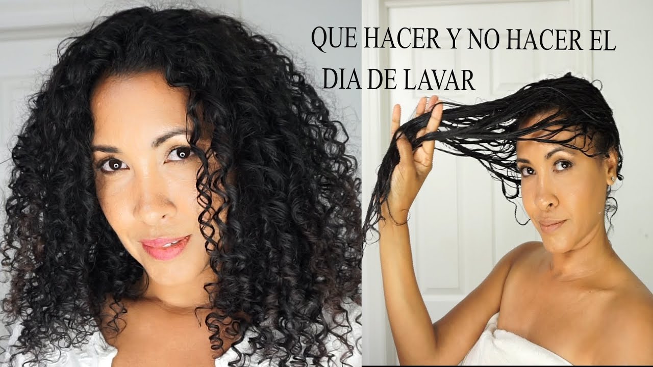 Como lavar el cabello rizado ante y despues