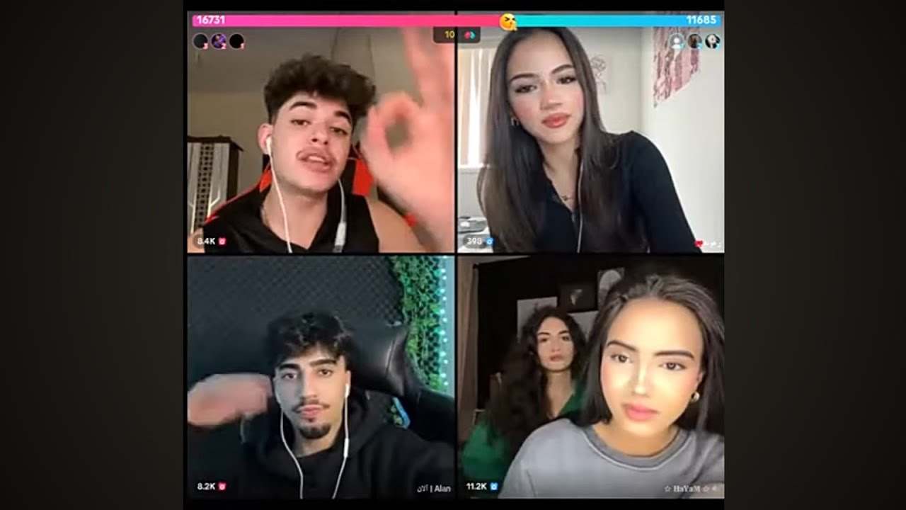 احمد وليد مع هيام والآن ورغودة كيست رباعي فاخر اضحك من قلبك 🤣 لايف 29/12