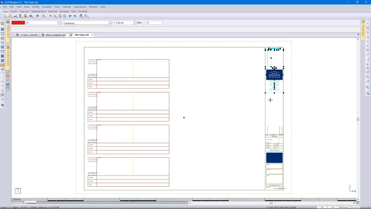 CIVIL DESIGNER open classroom - Plotting and sheetfiles, cross section sheetfile