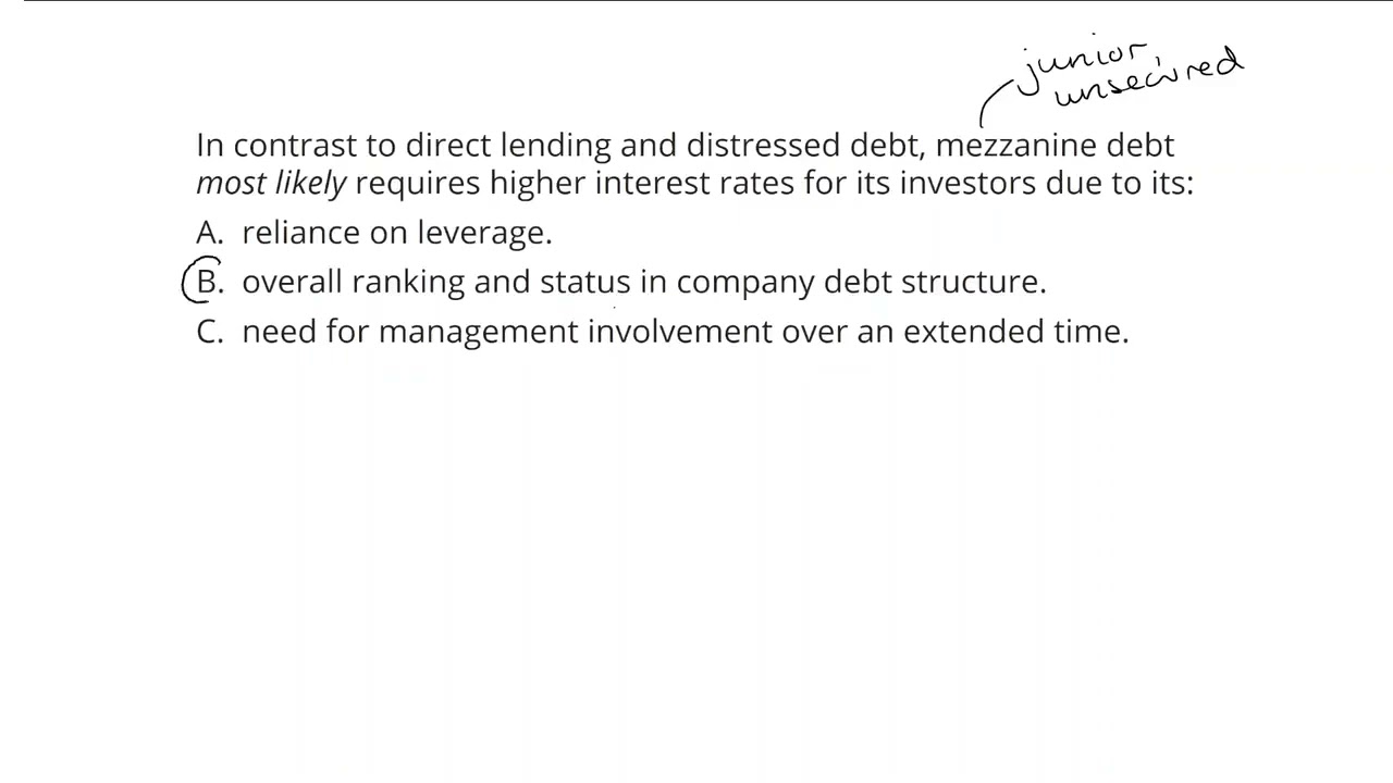 2025 CFA Level 1 Schwese CFAI Question Review Video -Investments in Private Capital  Equity and Debt