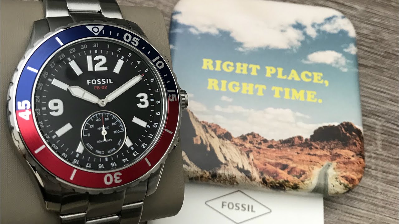 Fossil Hybrid Smartwatch FB-02 Stainless Steel Men’s Watch FTW1307 (Unboxing) @UnboxWatches