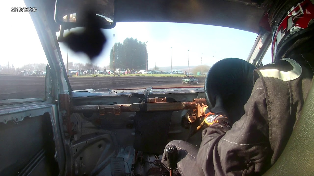 Stoke Raceway - 24/02/19 - incar with #53 Brent Tropper - Jnr Bangers - heat 1 Pt 1