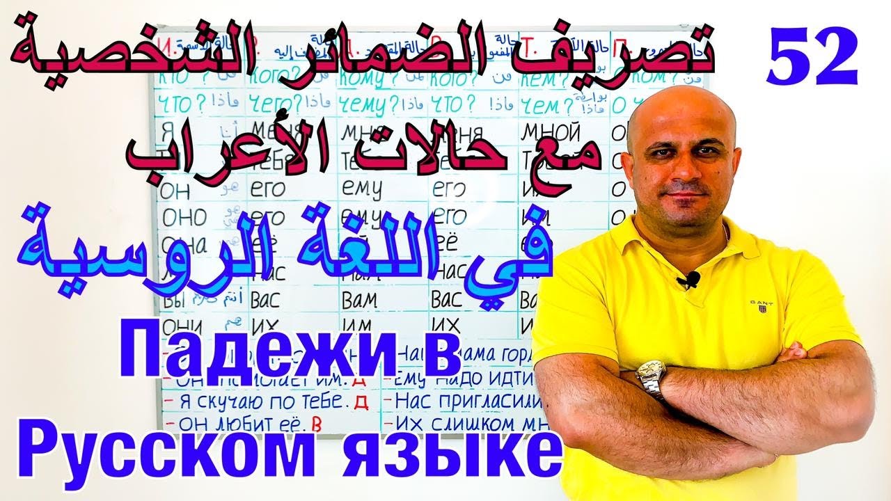 (52) حالات الاعراب في اللغة الروسية | تصريف الضمائر الشخصية مع حالات الاعراب في اللغة الروسية
