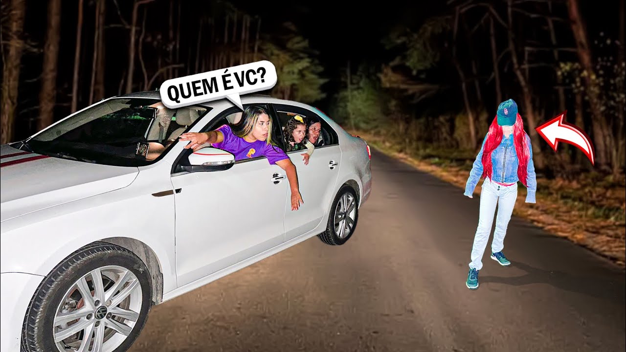 A MULHER DE CABELO VERMELHO SEGUIU EU E MINHA IRMÃZINHA DE MADRUGADA NA ESTRADA!