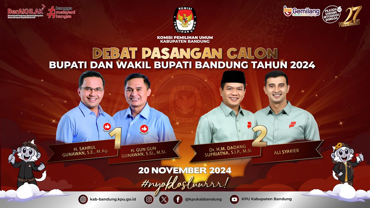 LIVE !!!🔴 DEBAT PASANGAN CALON BUPATI DAN WAKIL BUPATI BANDUNG TAHUN 2024
