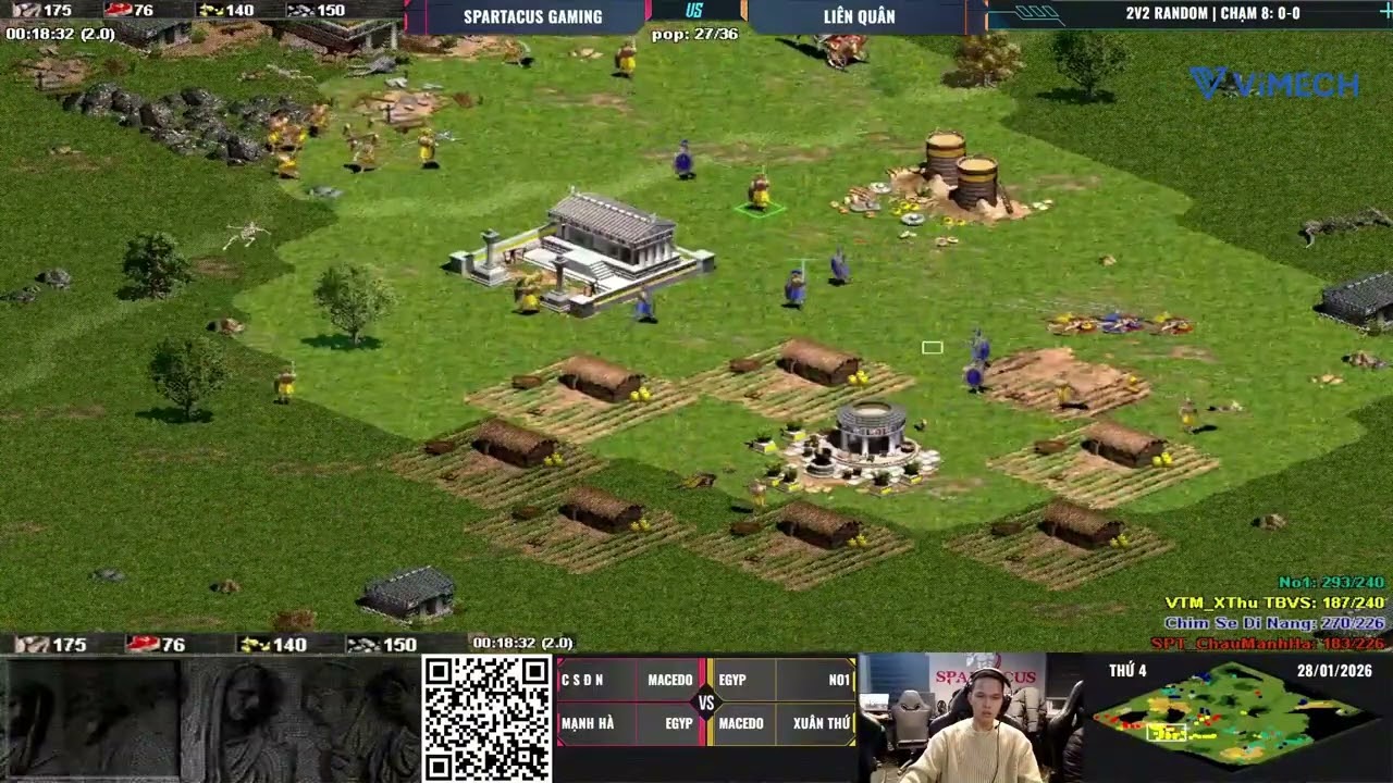 Team Spartacus Gaming vs Liên Quân | 2vs2 Random | 28/01/2026 #aoe #chimsedinang