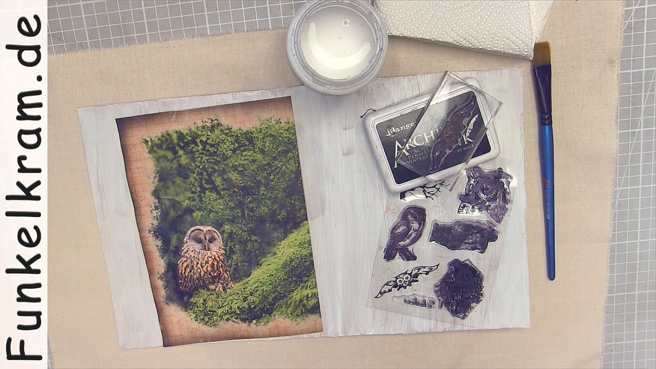 JunkJournal Tutorial  Cover mit Stoff beziehen