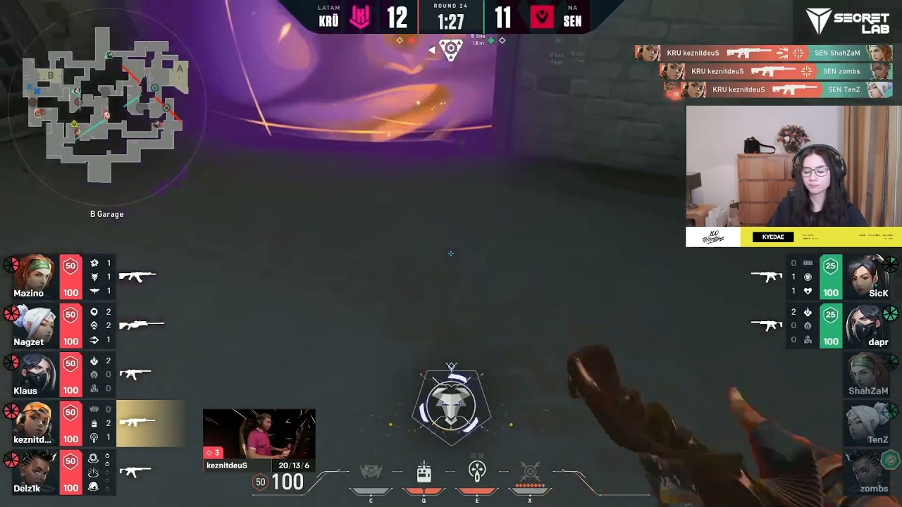 Kyedae reaction to KRU keznitdeus insane 4k to eliminate sentinels
