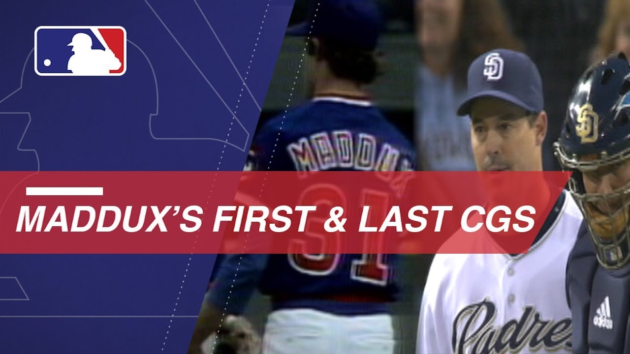 Maddux's first and last complete games in the Majors