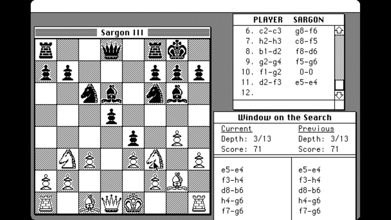 Sargon III - 1985 - Mac (Apple Mac 512Ke emulated in minivMac)