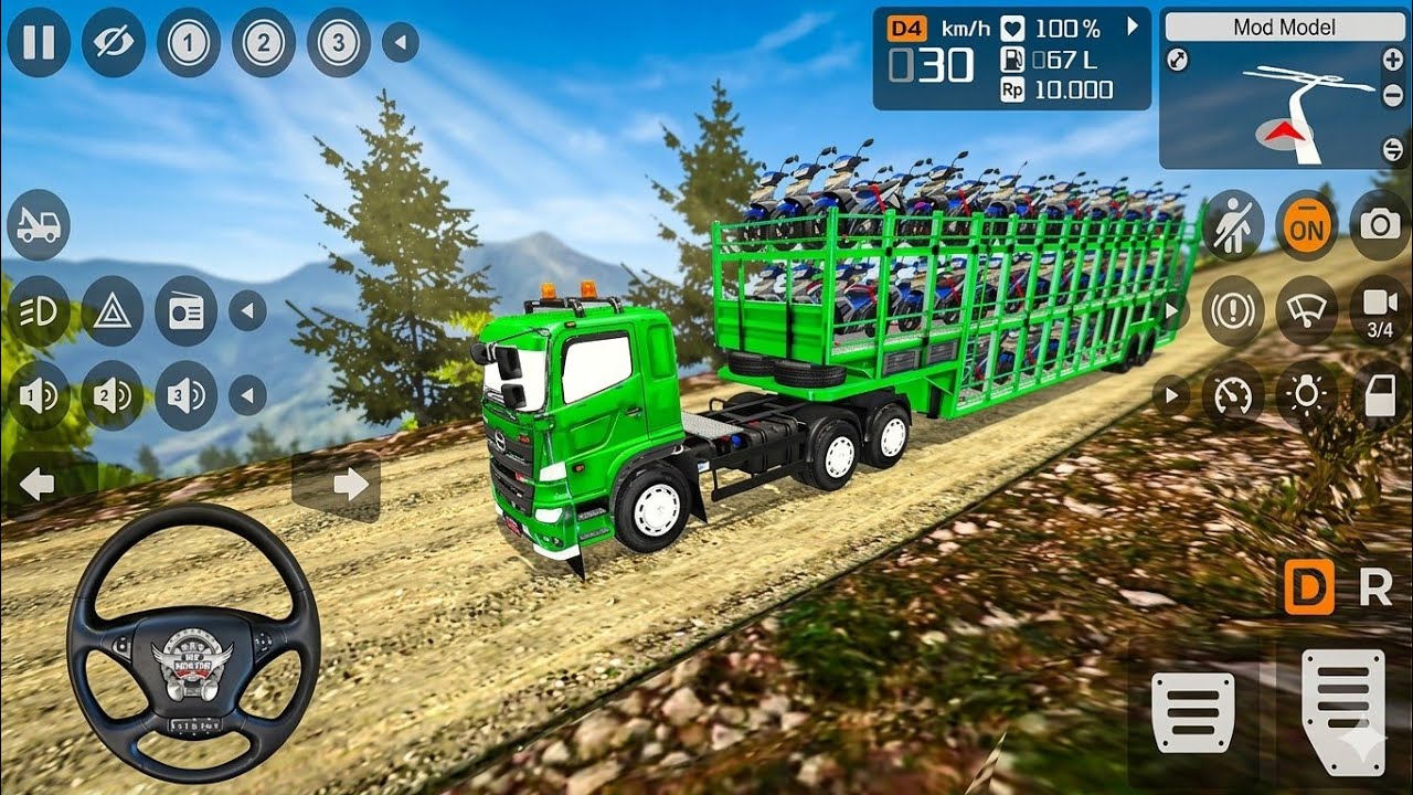 BUSSID 3D | Hino 500 Vehicle Transport Mountain Climb