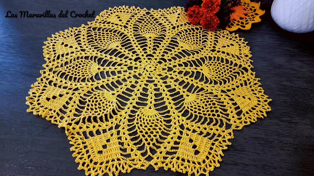 🌺 TAPETE tejido a CROCHET de piñas paso a paso #crochet #LasMaravillasdelCrochet