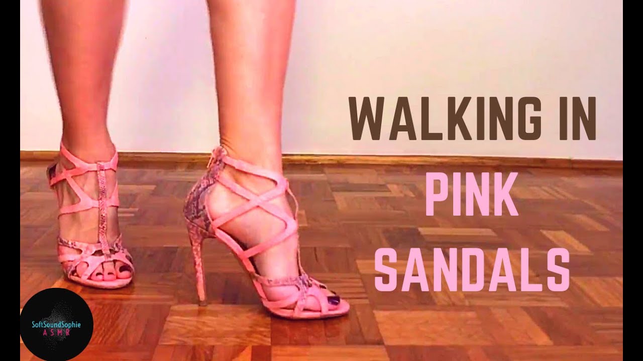 ASMR | Walking in High Heels | Pink Heel Sandals | No Talking / ASMR | Hoja v čevljih z visoko peto