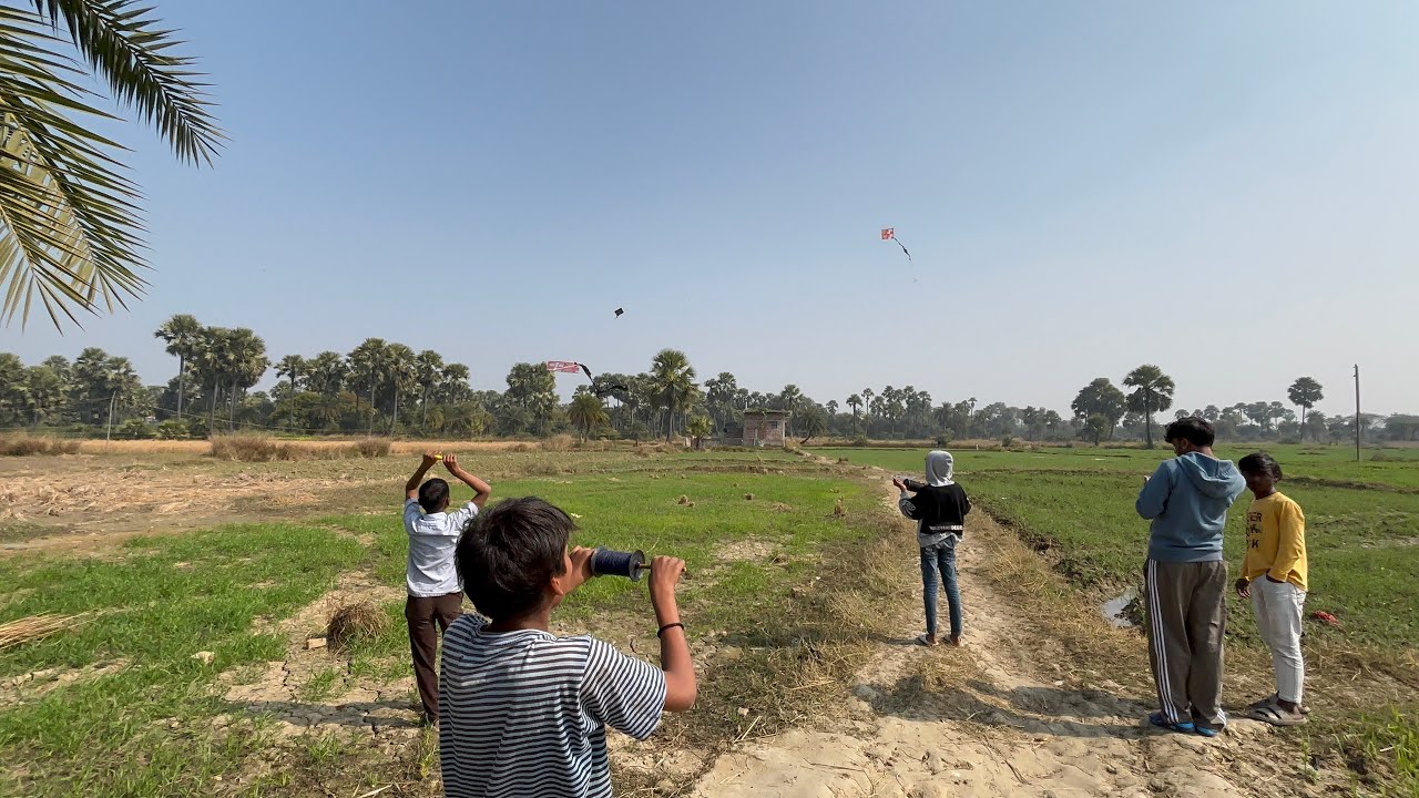 Flying kite in gaon 🪁