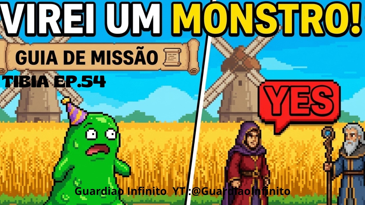 Tibia: (Ep. 54) COMO FAZER FARINHA E A MISSÃO DO MAGO! 🧙‍♂️ + Fiquei preso como Monstro?!