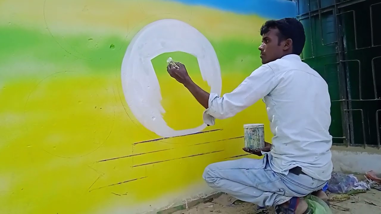 School wall painting 🖌️ video gulab art Baripar campierganj Gorakhpur