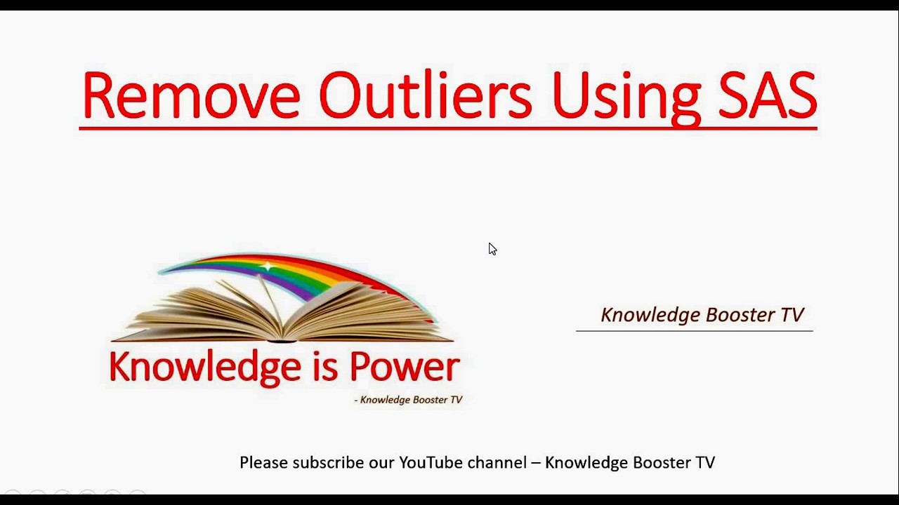 Remove outliers from your dataset using SAS