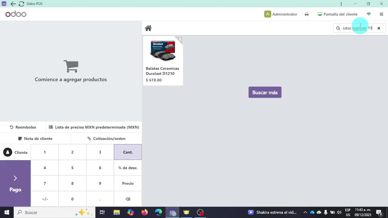 Demostrativo Venta de refacciones odoo 17