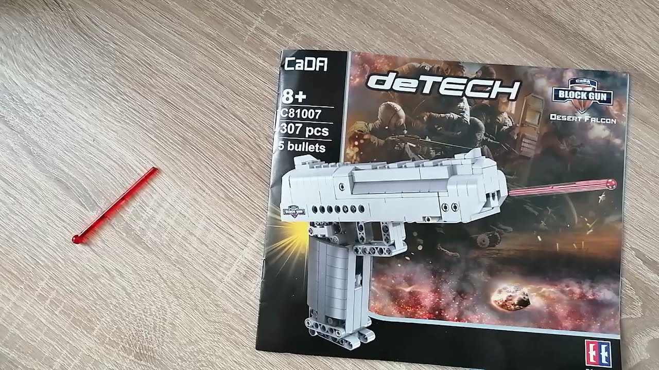 Handfeuerwaffe / Pistole aus Klemmbausteinen von CaDA. CaDA deTECH C81007 Block Gun Review –