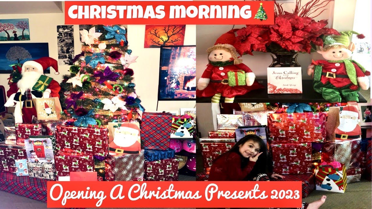 CHRISTMAS MORNING OPENING PRESENTS 2023 * OUR 7 YEARS OLD DAUGHTER PRECIOUS REACTION !