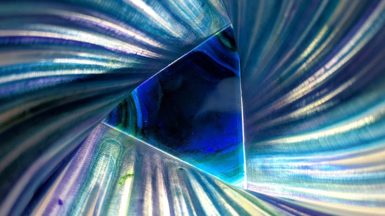3D Printed Purple and Blue Acrylic Paint Pour - 3D Printed Vase Paint Pour