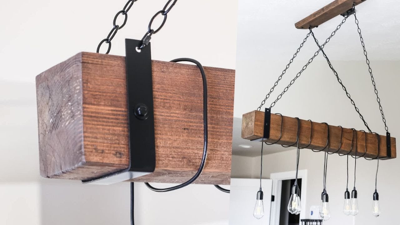 DIY Metal Brackets for a Farmhouse Beam Chandelier