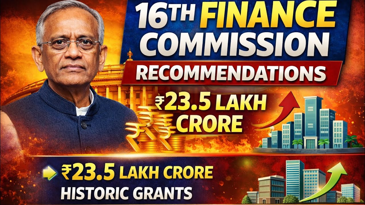16th Finance Commission 🔥 ₹23.5 Lakh Crore Grants | Big Urban Shift Explained | UPSC GS2 #upsc2026 