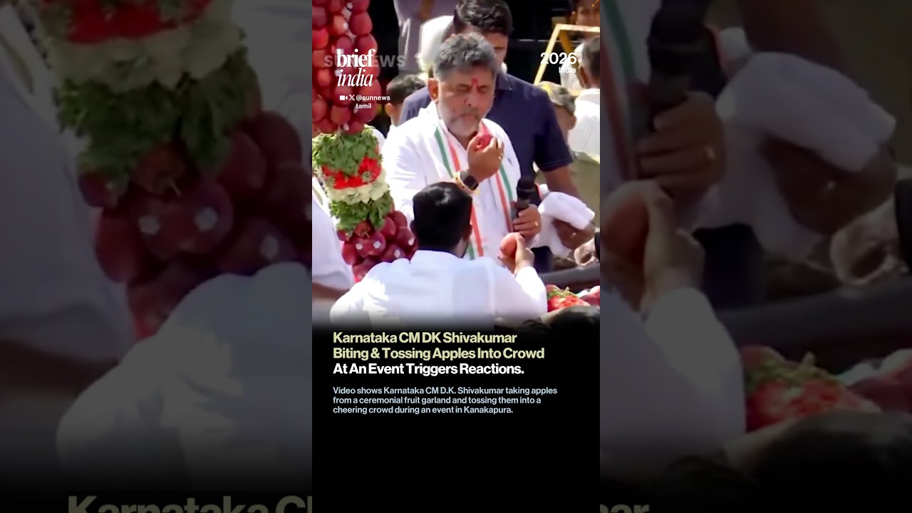 DK Shivakumar&rsquo;s Apple-Tossing Gesture Sparks Debate Online.