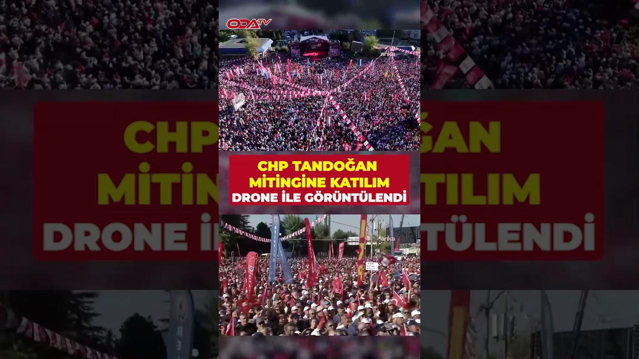 CHP Ankara "Vesayet Değil Siyaset! Kayyıma, Darbeye Hayır!" mitingine katılım drone ile görüntülendi