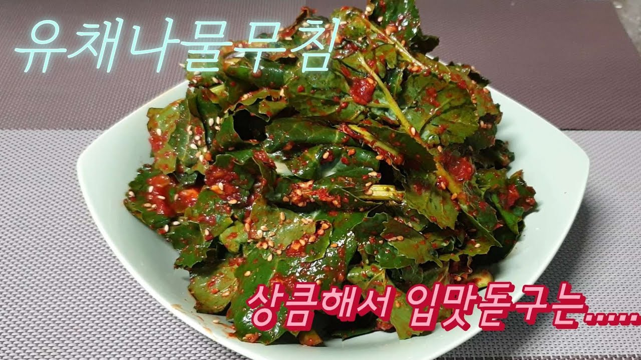 데치지않는 유채나물 생겉절이 7분완성 #유채나물 #초간단반찬 #제철요리#봄나물