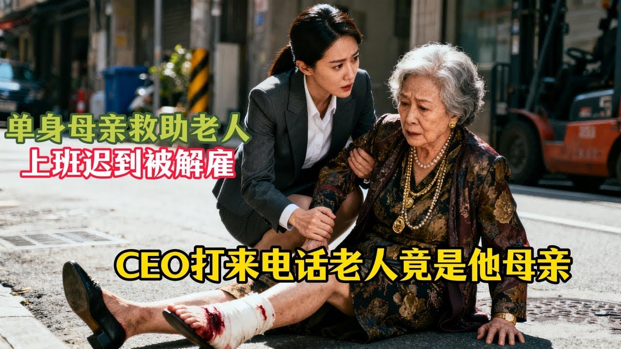 單身母親因幫助受傷老奶奶上班遲到被公司人事部當場開除！剛收拾好自己東西，CEO的電話讓全場傻眼…原來老奶奶是他母親！  #故事頻道 #故事分享 #百味故事馆