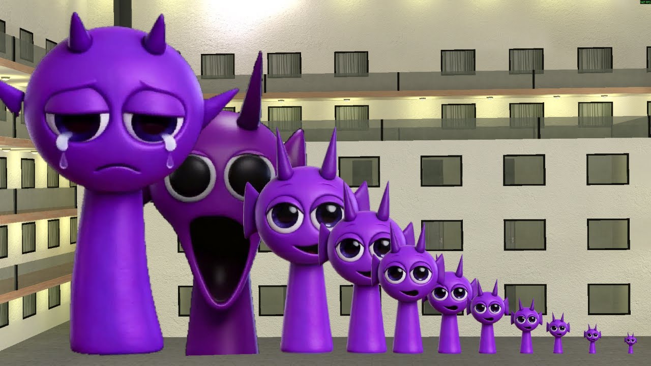 All the Sizes of DURPLE 4K SPRUNKI Family want me to Help Them!