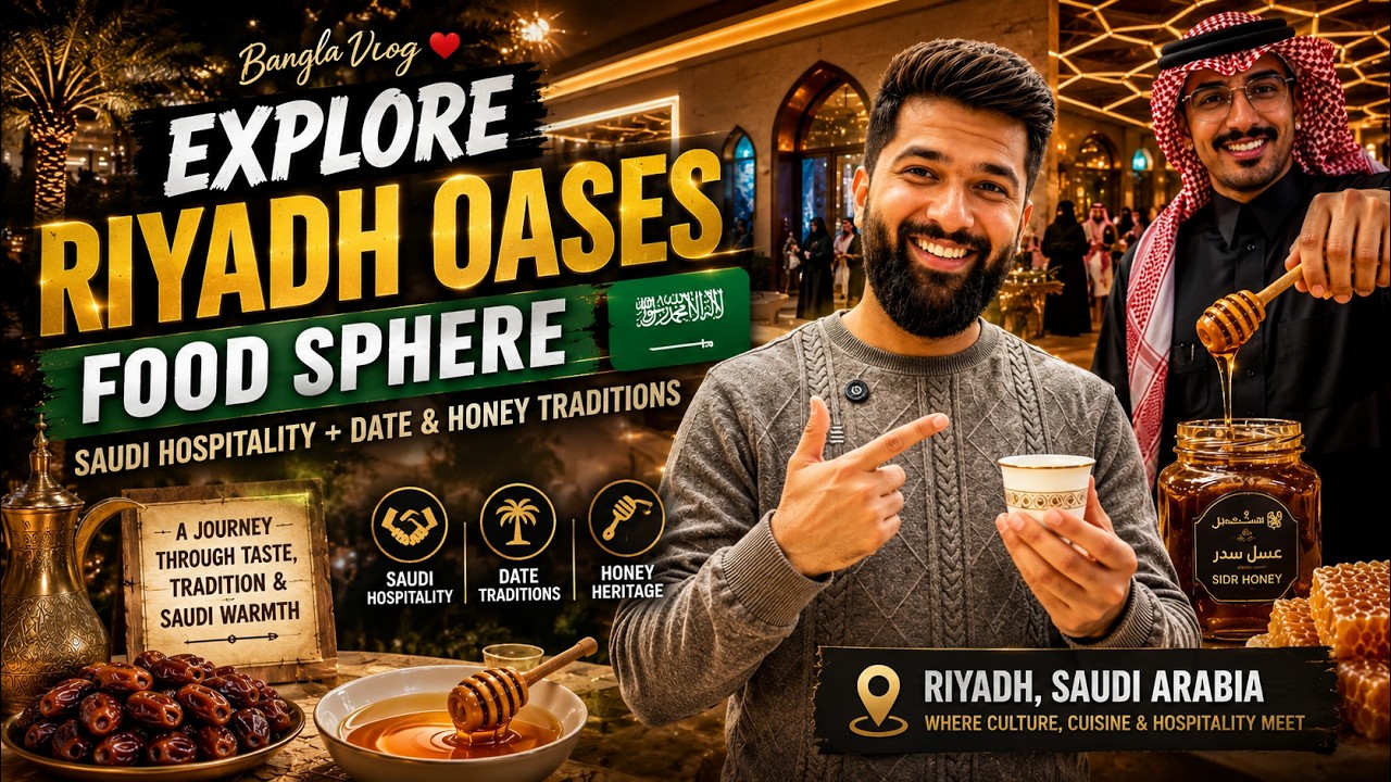 Explore Riyadh Oases Food Sphere 🇸🇦 | Saudi Hospitality + Date & Honey Traditions | Bangla Vlog ❤️