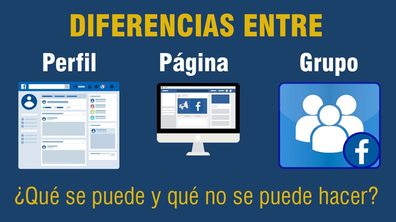 Diferencias entre perfil, pagina y grupo en Facebook - Qu&eacute; se puede y qu&eacute; no se puede en cada uno
