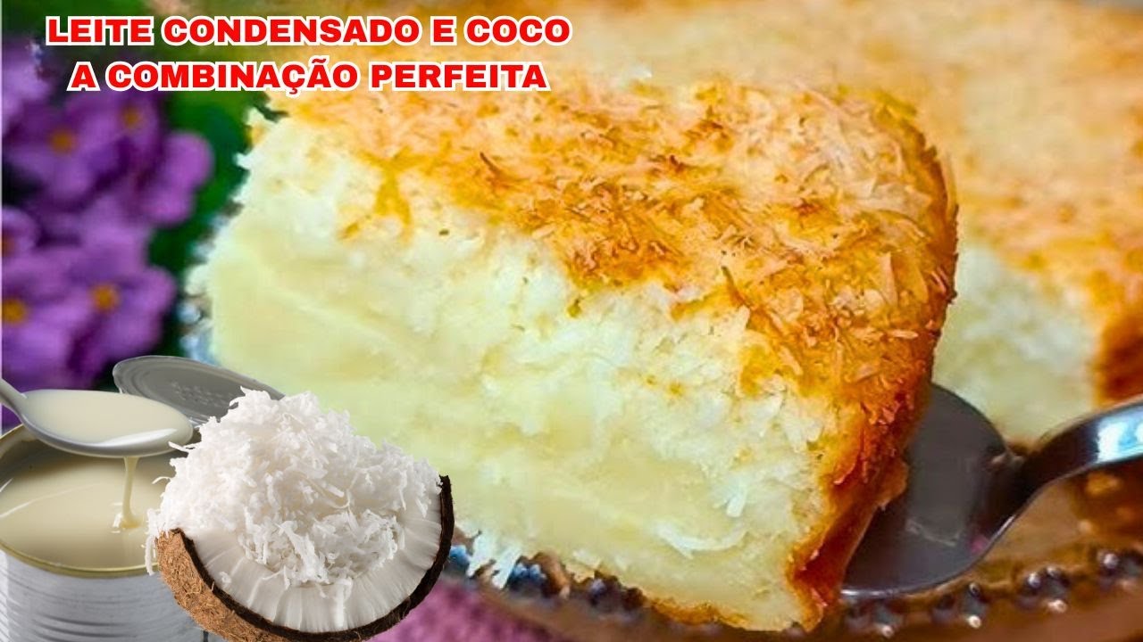 BOLO CREMOSO DE COCO E LEITE CONDENSADO - SABOR E TEXTURA INESQUECÍVEIS