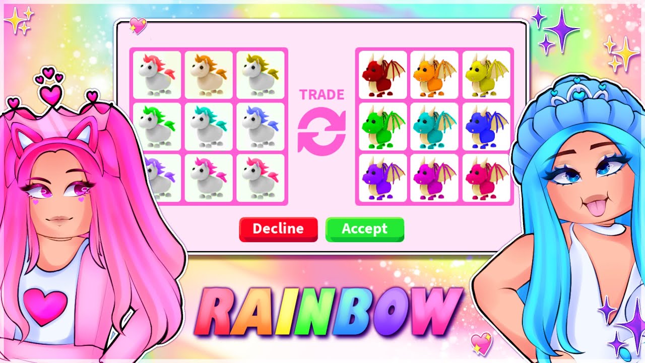 We Did The RAINBOW ONLY Trading Challenge In Adopt Me... Roblox